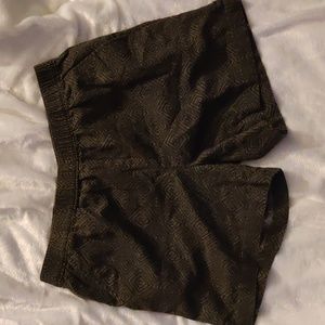 Weatherproof Vintage Washable Linen Green Patterned Short Size M